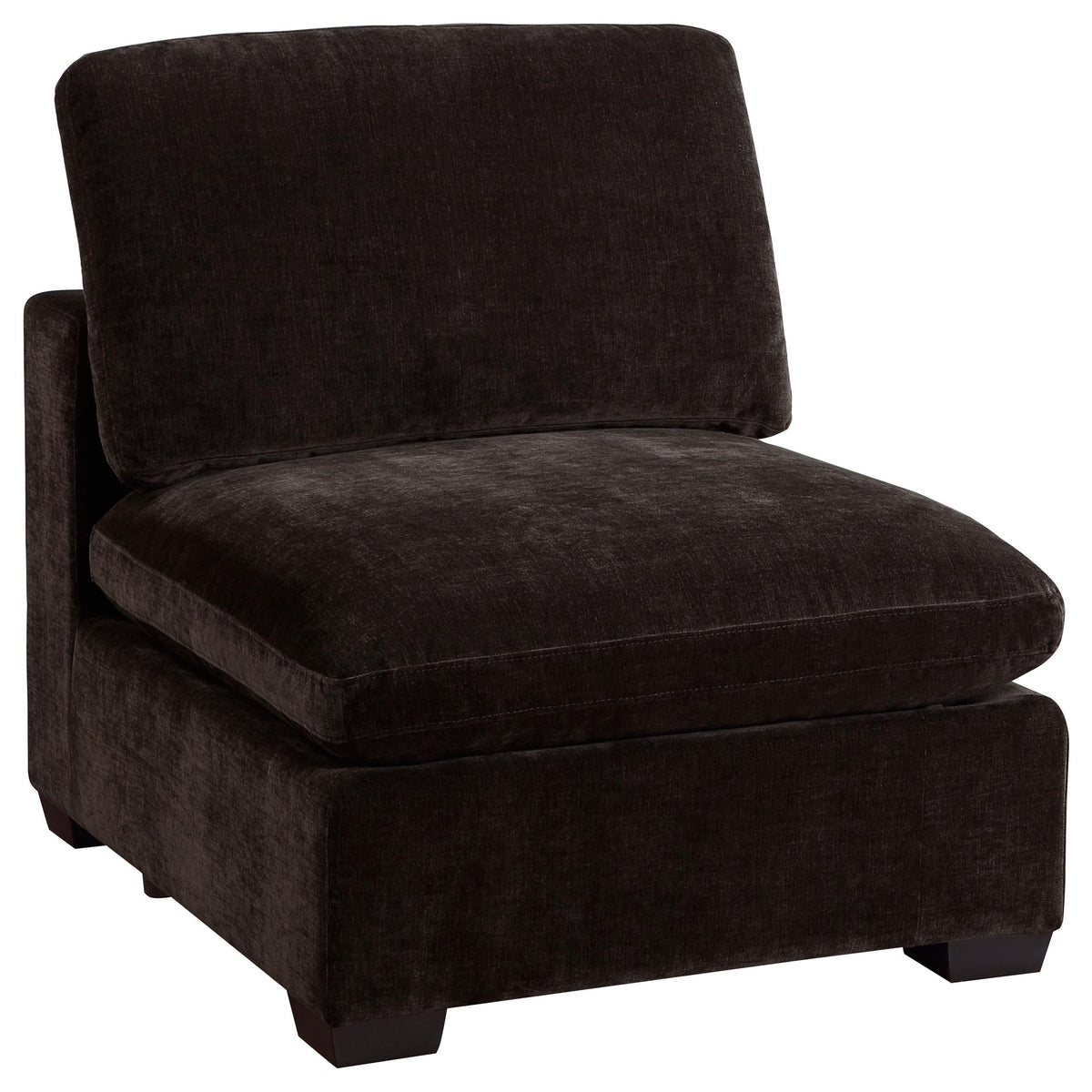  Coaster Furniture Lakeview 551464 Upholstered Armless Chair - Dark Chocolate IMAGE 1
