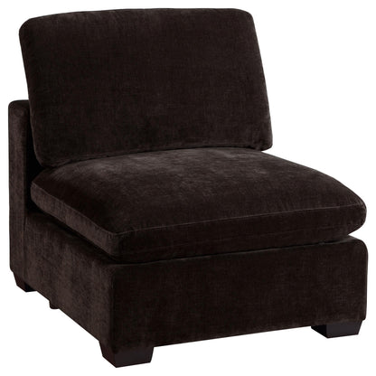  Coaster Furniture Lakeview 551464 Upholstered Armless Chair - Dark Chocolate IMAGE 1