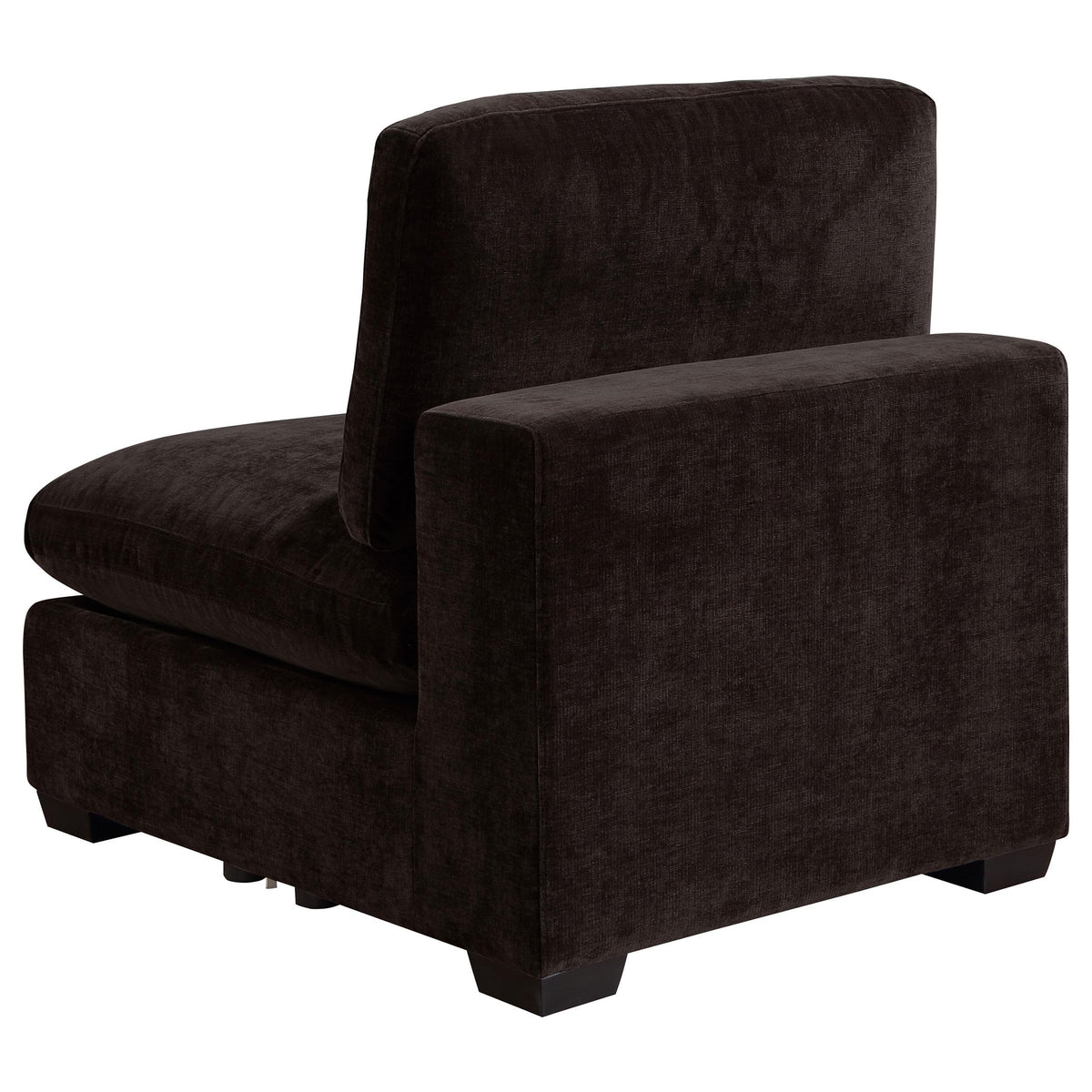  Coaster Furniture Lakeview 551464 Upholstered Armless Chair - Dark Chocolate IMAGE 2