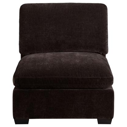  Coaster Furniture Lakeview 551464 Upholstered Armless Chair - Dark Chocolate IMAGE 7