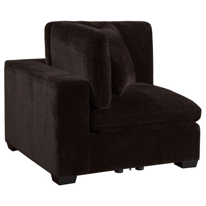 Coaster Furniture Lakeview 551465 Upholstered Corner Chair - Dark Chocolate IMAGE 1