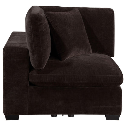  Coaster Furniture Lakeview 551465 Upholstered Corner Chair - Dark Chocolate IMAGE 5