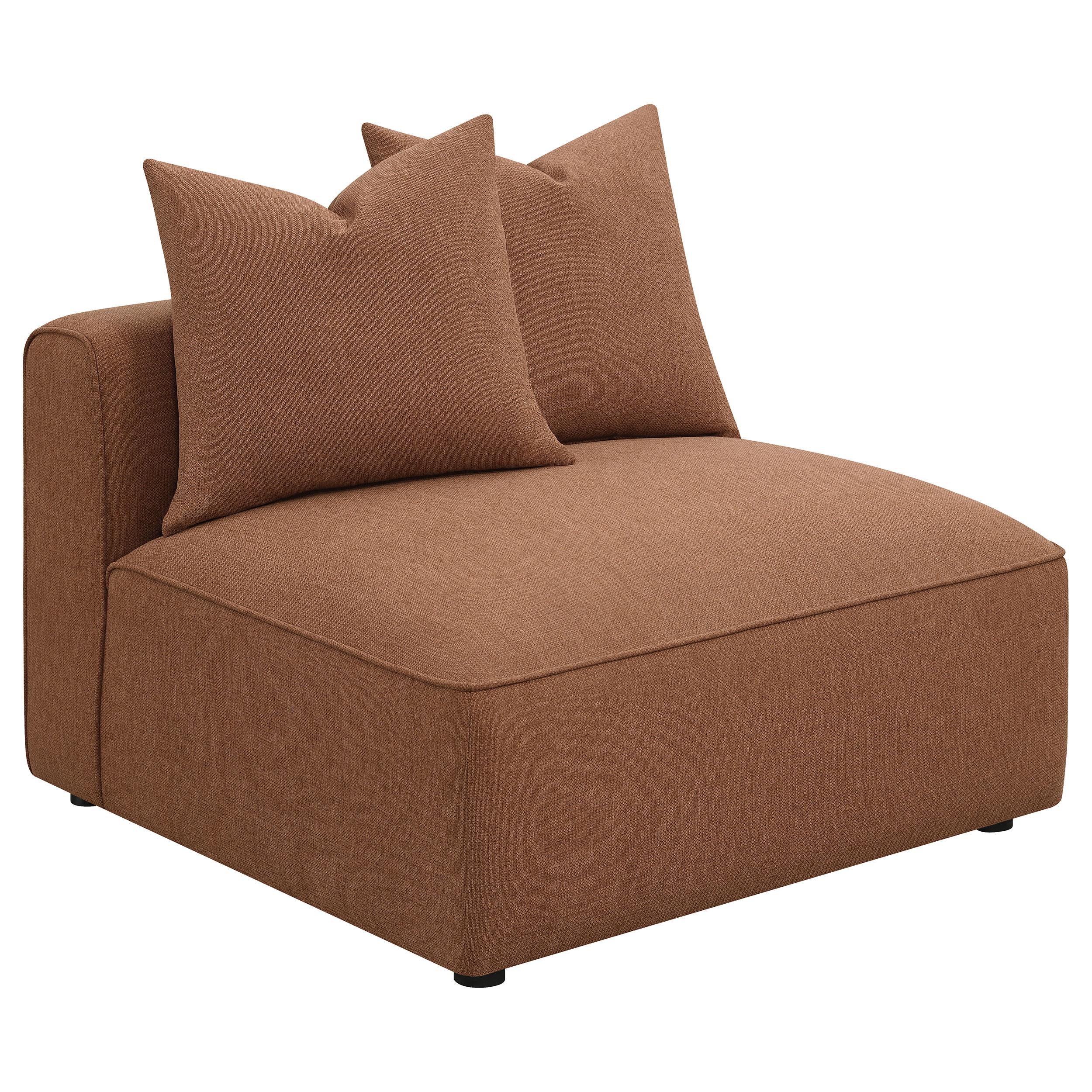  Coaster Furniture Jennifer 551591 Upholstered Armless Chair - Terracotta IMAGE 1