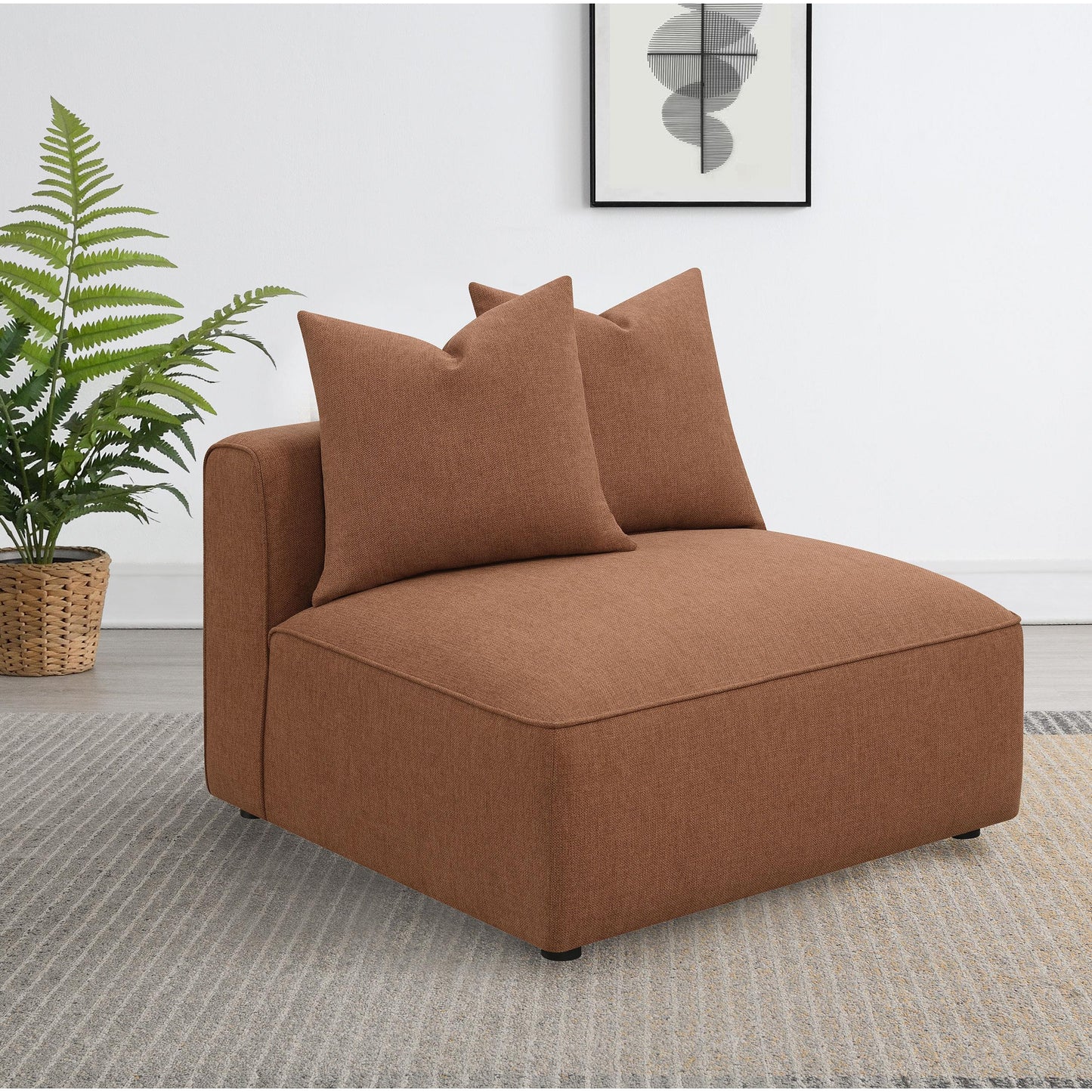  Coaster Furniture Jennifer 551591 Upholstered Armless Chair - Terracotta IMAGE 2