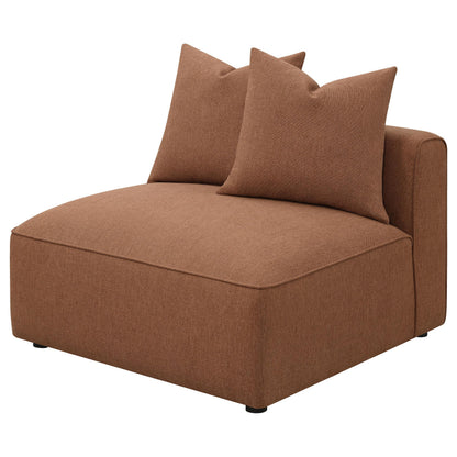  Coaster Furniture Jennifer 551591 Upholstered Armless Chair - Terracotta IMAGE 4