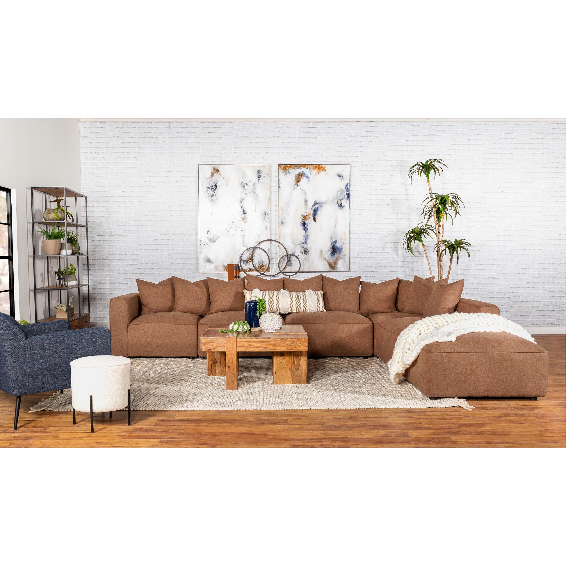  Coaster Furniture Jennifer 551591 Upholstered Armless Chair - Terracotta IMAGE 9