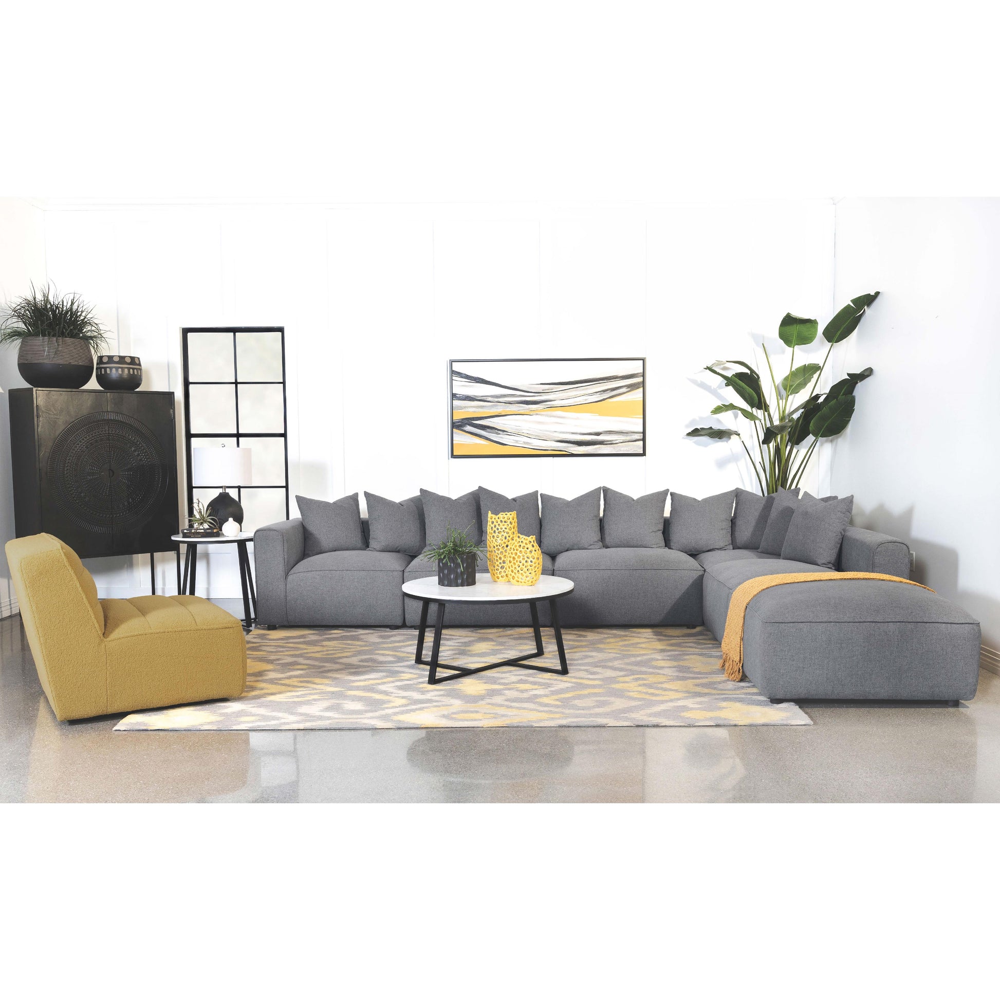  Coaster Furniture Jennifer 551594 Upholstered Armless Chair - Grey IMAGE 9