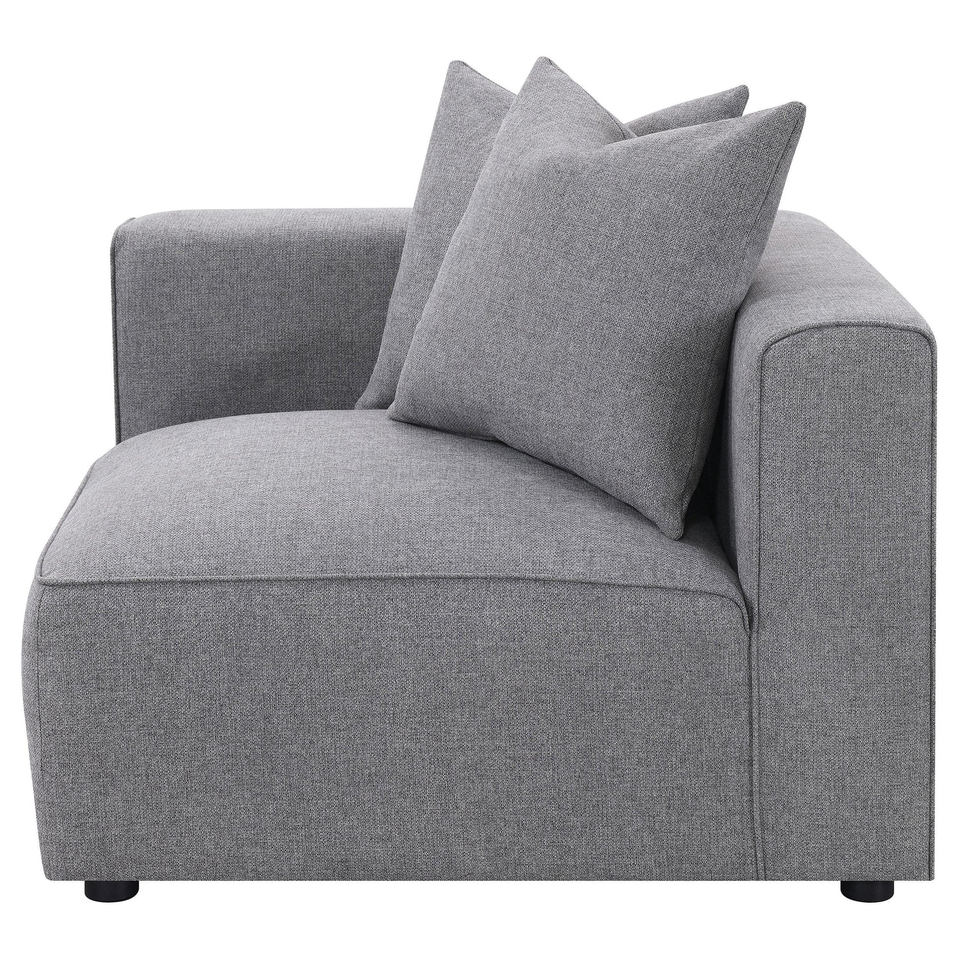  Coaster Furniture Jennifer 551595 Upholstered Corner Chair - Grey IMAGE 3