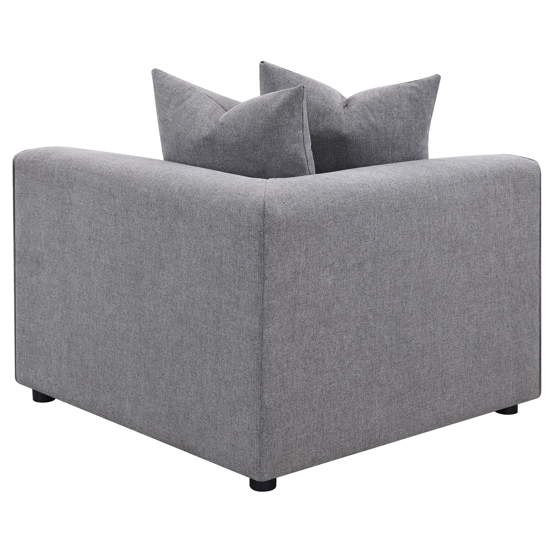  Coaster Furniture Jennifer 551595 Upholstered Corner Chair - Grey IMAGE 6