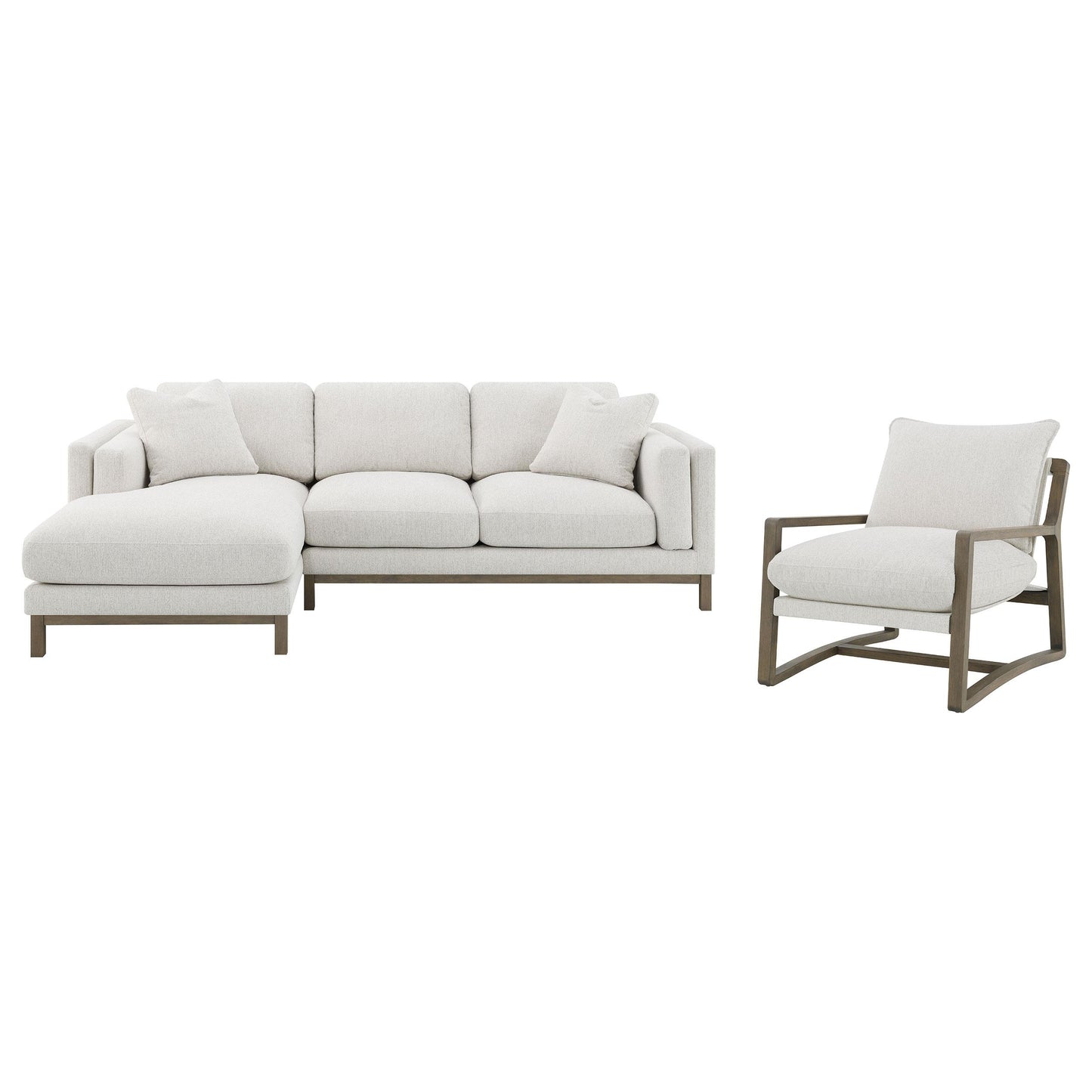 Coaster Furniture Geneva 551777 Boucle Upholstered Sectional Chaise Sofa - Sand IMAGE 13
