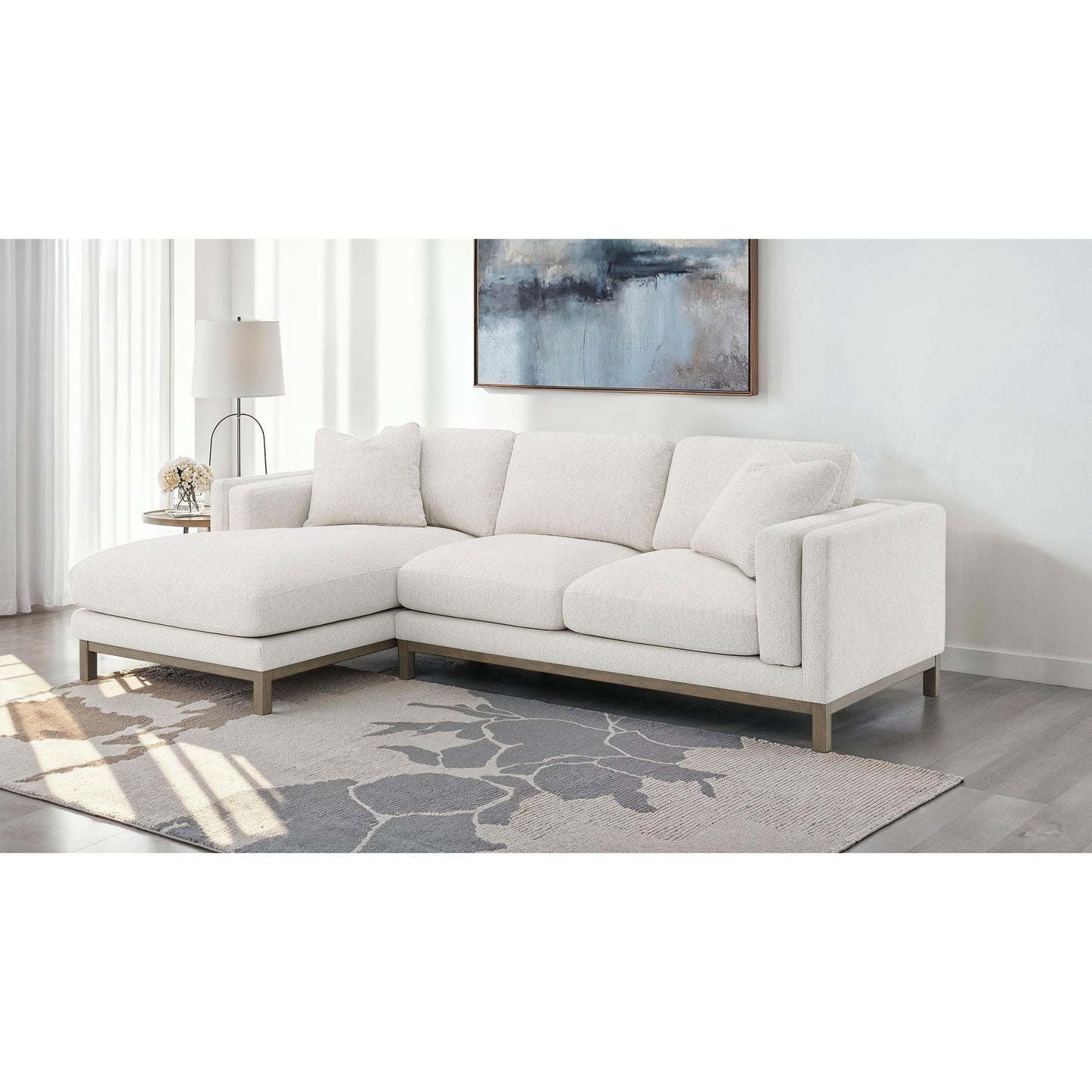  Coaster Furniture Geneva 551777 Boucle Upholstered Sectional Chaise Sofa - Sand IMAGE 4