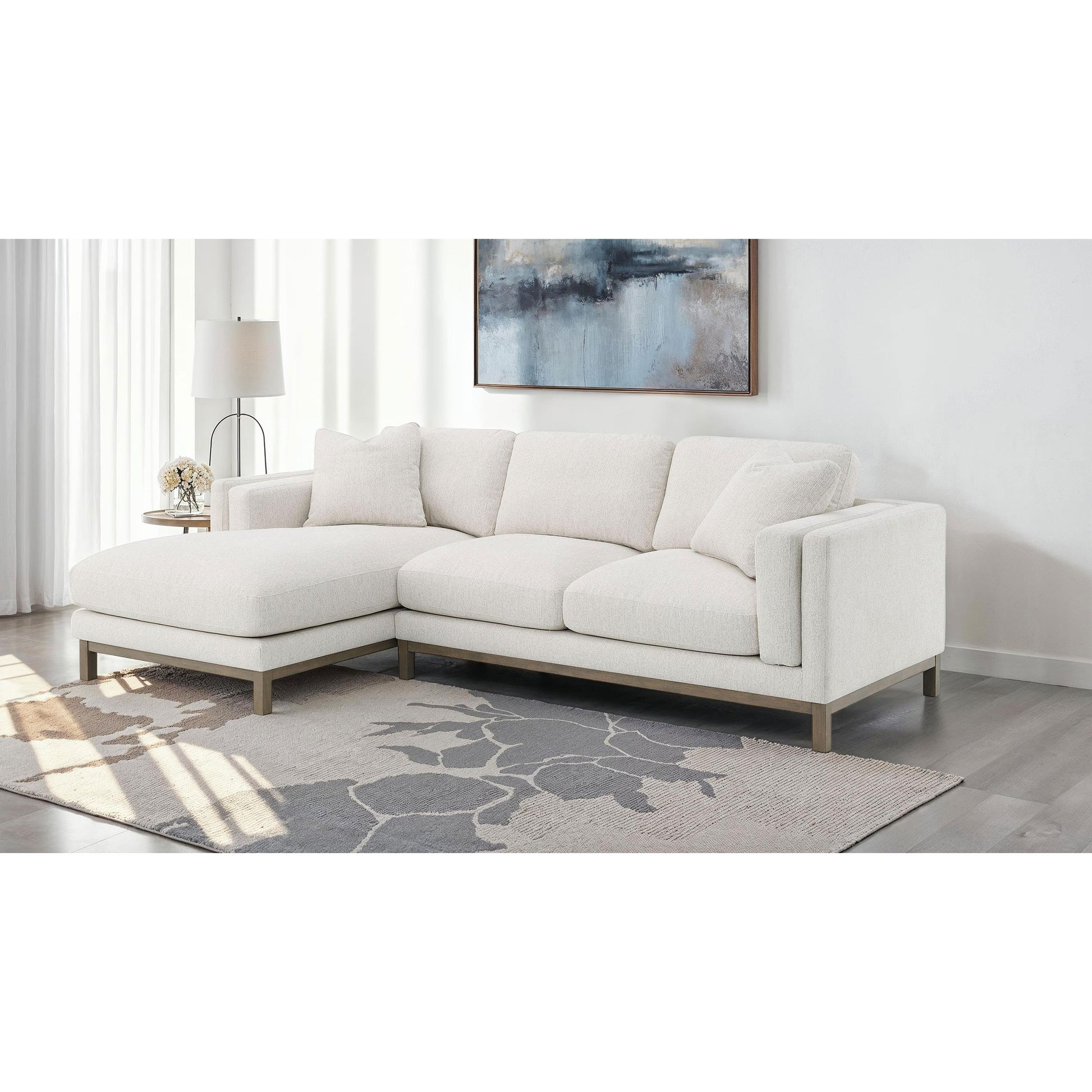  Coaster Furniture Geneva 551777 Boucle Upholstered Sectional Chaise Sofa - Sand IMAGE 4