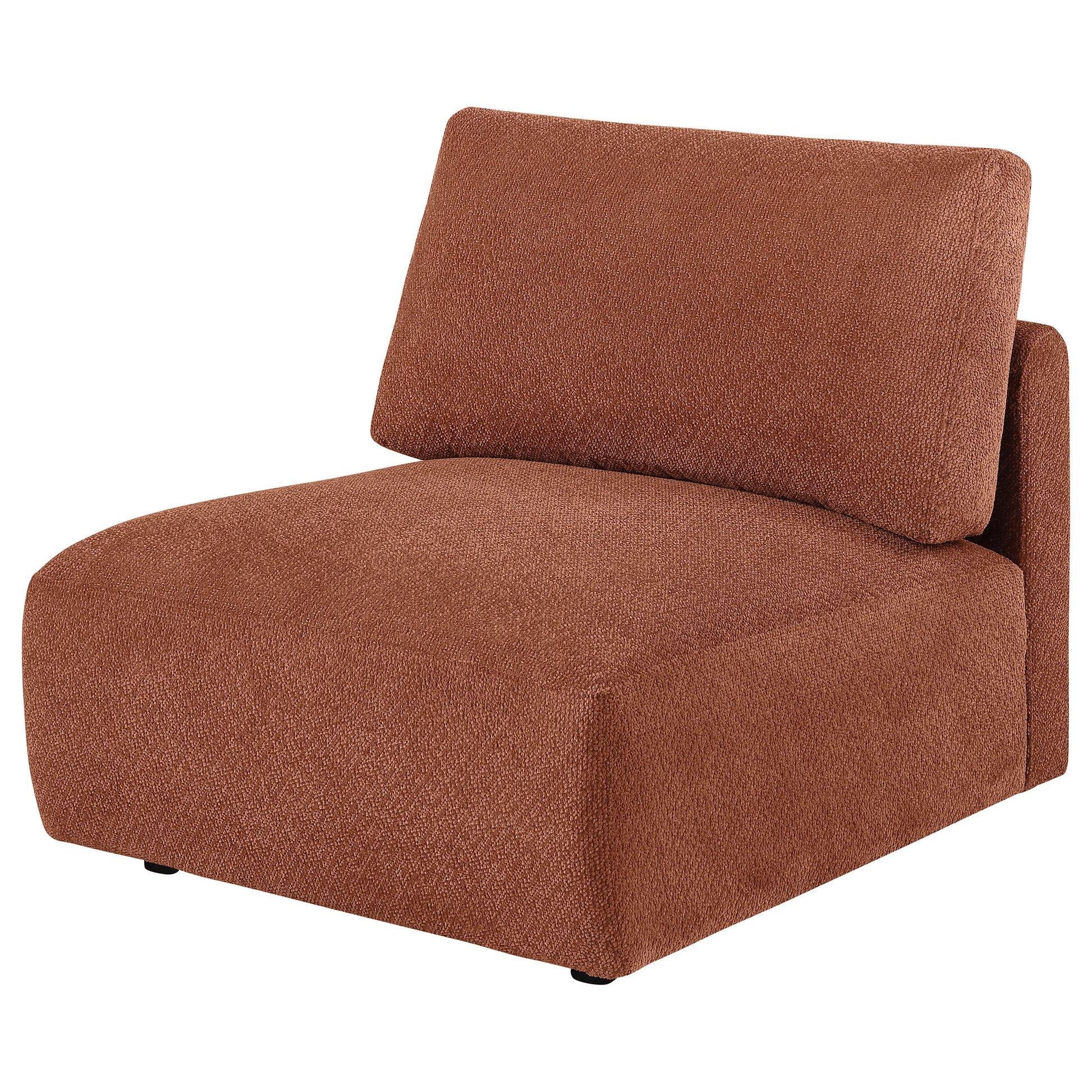  Coaster Furniture Elysia 551891 Chenille Upholstered Modular Armless Chair - Coral IMAGE 1