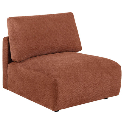  Coaster Furniture Elysia 551891 Chenille Upholstered Modular Armless Chair - Coral IMAGE 2