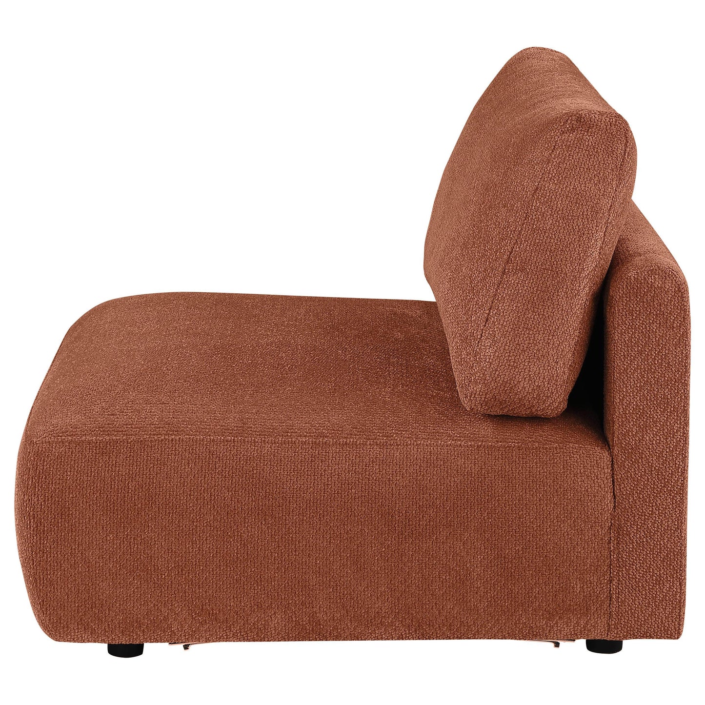  Coaster Furniture Elysia 551891 Chenille Upholstered Modular Armless Chair - Coral IMAGE 4