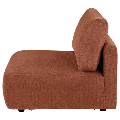  Coaster Furniture Elysia 551891 Chenille Upholstered Modular Armless Chair - Coral IMAGE 4
