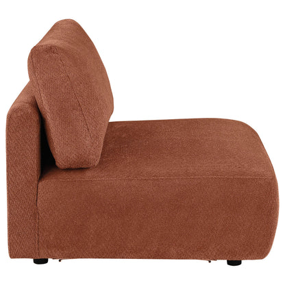  Coaster Furniture Elysia 551891 Chenille Upholstered Modular Armless Chair - Coral IMAGE 6