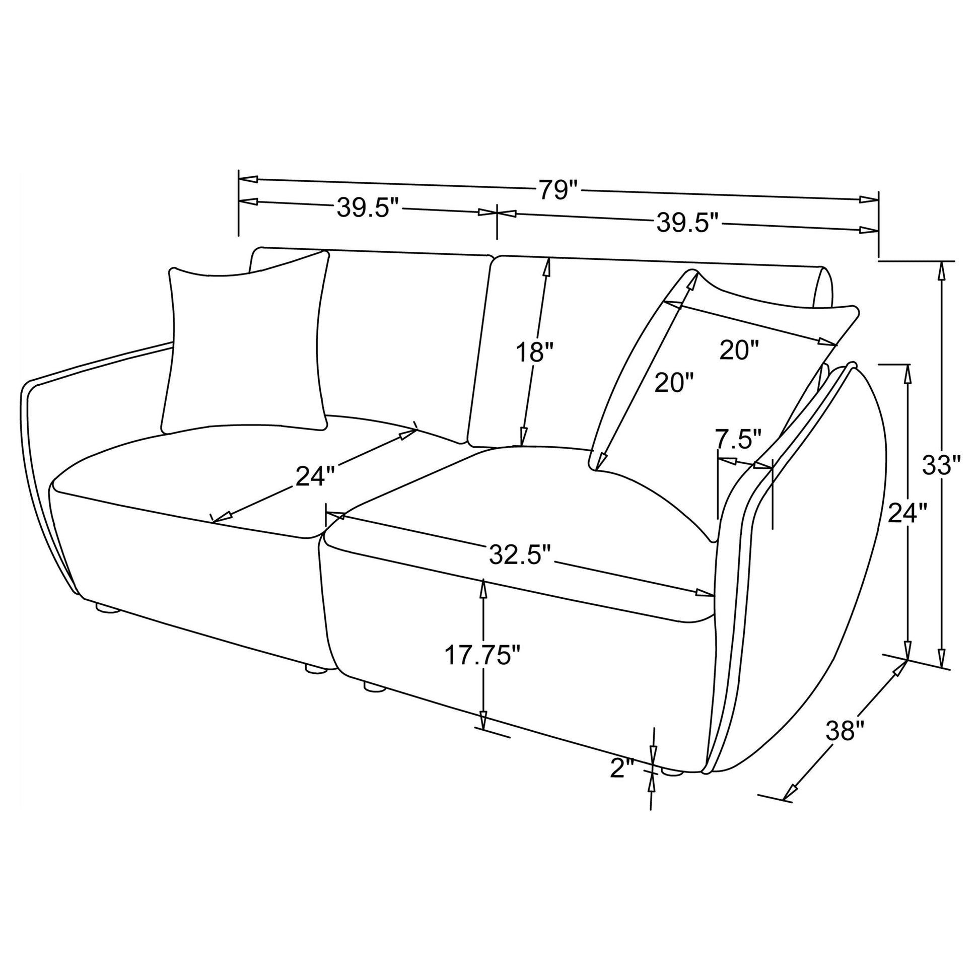  Coaster Furniture Elysia 551891-LOVE Chenille Upholstered Modular Lounge Loveseat - Coral IMAGE 9