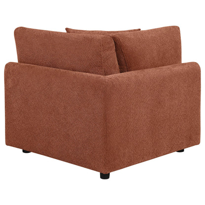  Coaster Furniture Elysia 551892 Chenille Upholstered Modular Corner Chair - Coral IMAGE 1