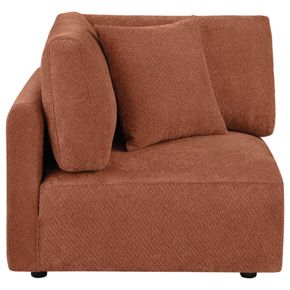  Coaster Furniture Elysia 551892 Chenille Upholstered Modular Corner Chair - Coral IMAGE 4