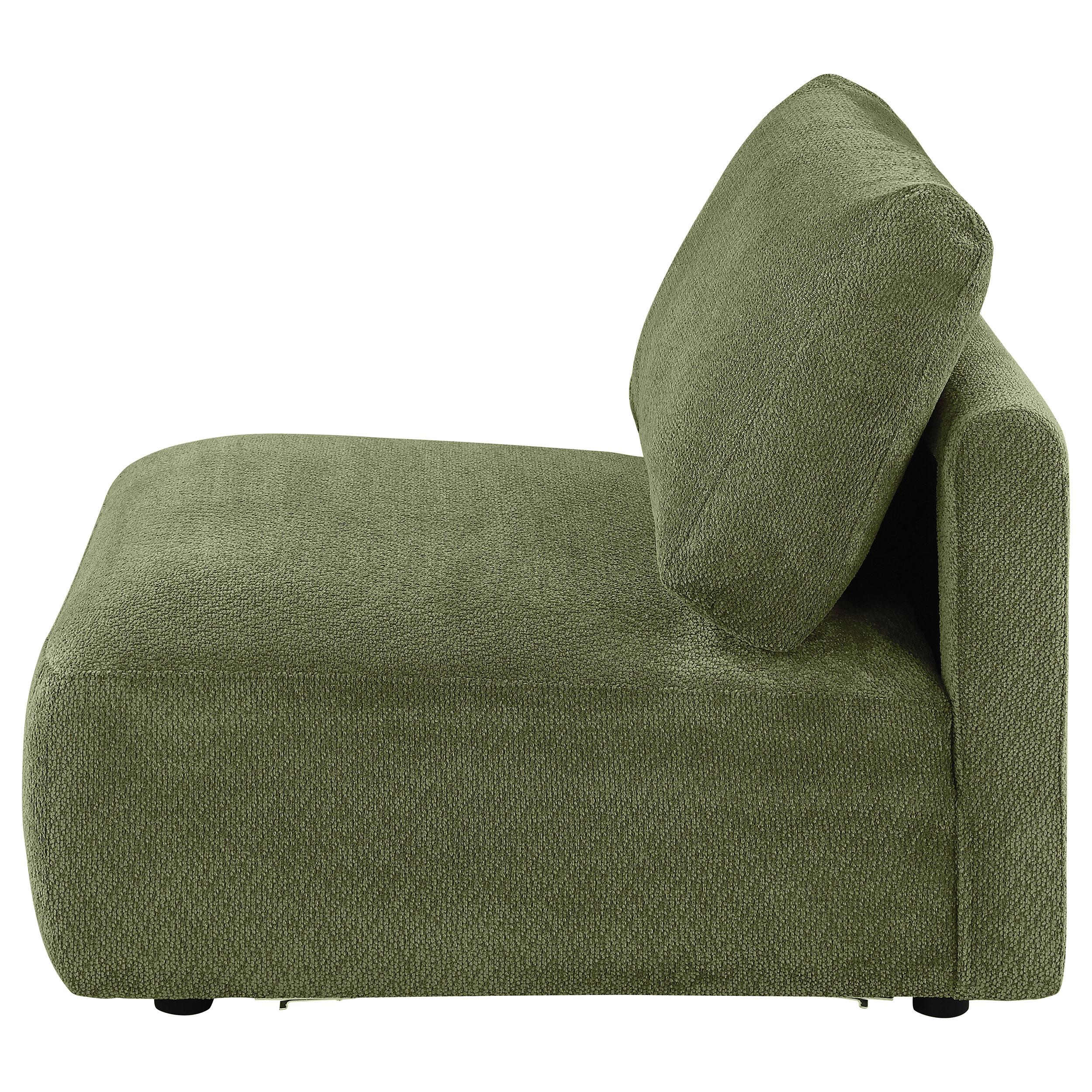  Coaster Furniture Elysia 551895 Chenille Upholstered Modular Armless Chair - Green IMAGE 1