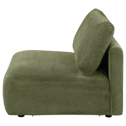  Coaster Furniture Elysia 551895 Chenille Upholstered Modular Armless Chair - Green IMAGE 1