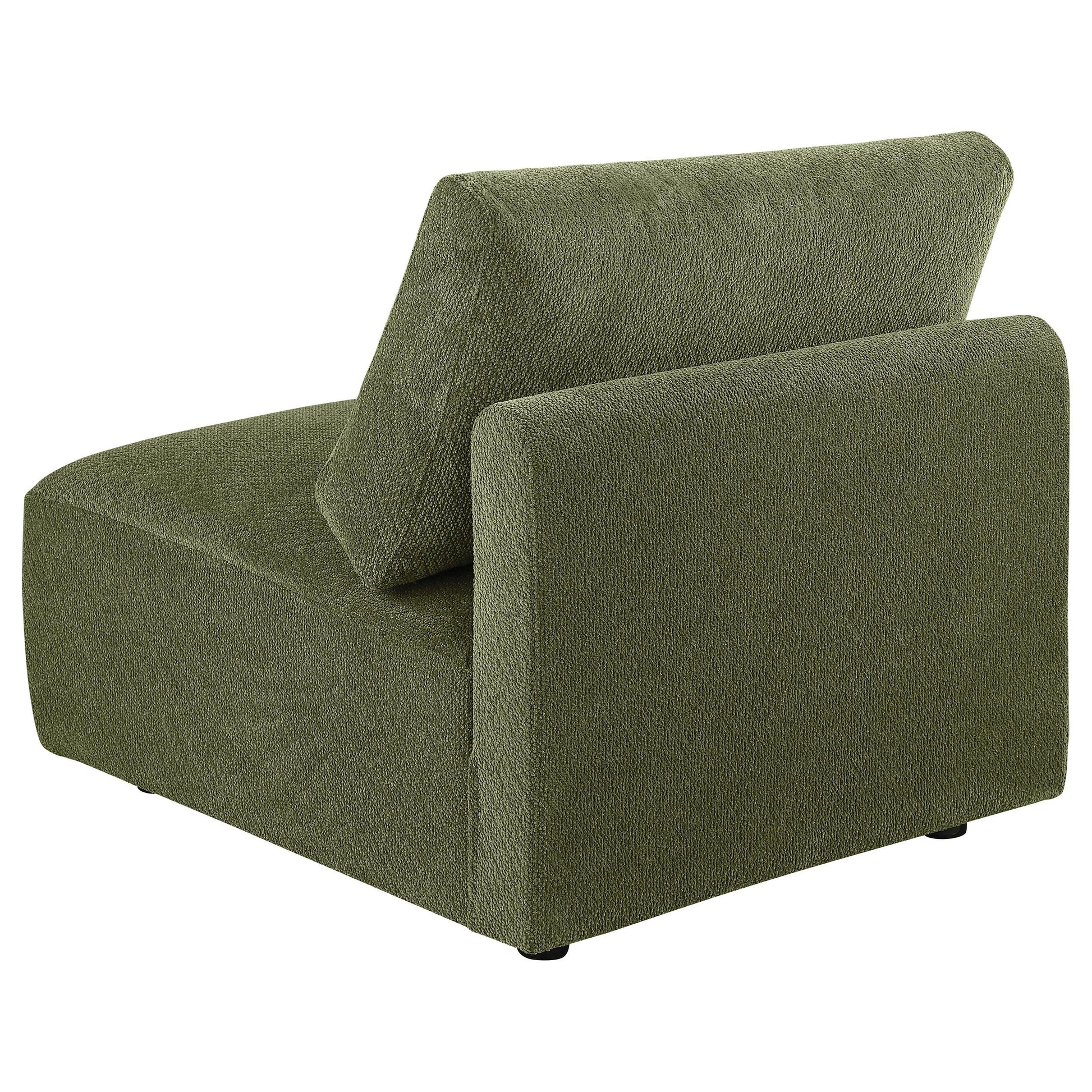  Coaster Furniture Elysia 551895 Chenille Upholstered Modular Armless Chair - Green IMAGE 3