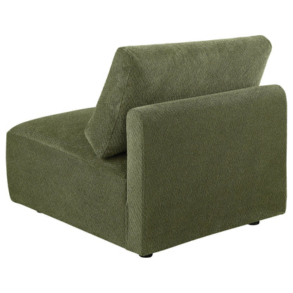  Coaster Furniture Elysia 551895 Chenille Upholstered Modular Armless Chair - Green IMAGE 3