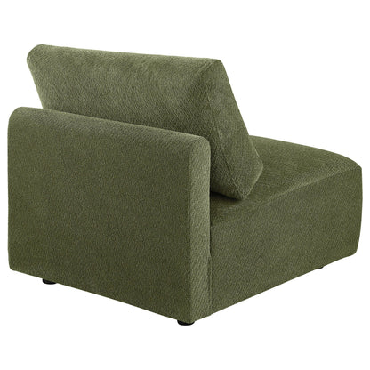  Coaster Furniture Elysia 551895 Chenille Upholstered Modular Armless Chair - Green IMAGE 4