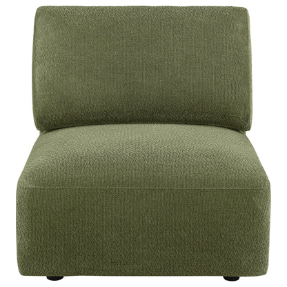  Coaster Furniture Elysia 551895 Chenille Upholstered Modular Armless Chair - Green IMAGE 7