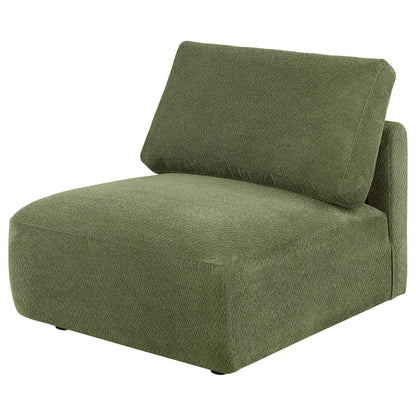  Coaster Furniture Elysia 551895 Chenille Upholstered Modular Armless Chair - Green IMAGE 8