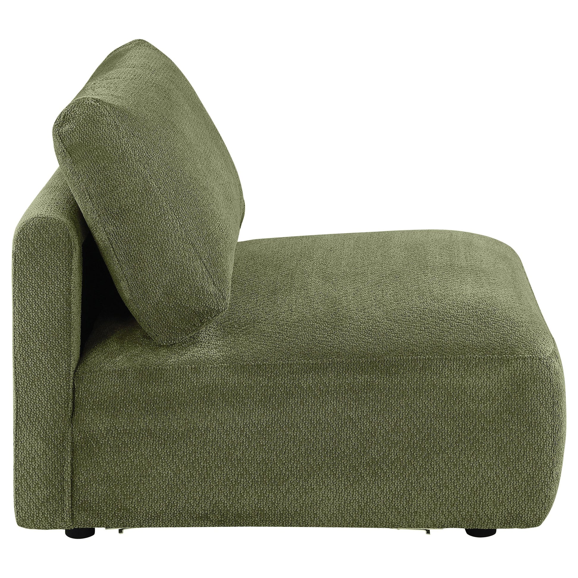  Coaster Furniture Elysia 551895 Chenille Upholstered Modular Armless Chair - Green IMAGE 9