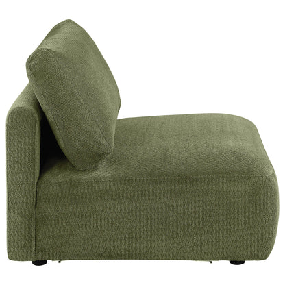  Coaster Furniture Elysia 551895 Chenille Upholstered Modular Armless Chair - Green IMAGE 9