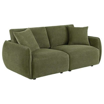  Coaster Furniture Elysia 551895-LOVE Chenille Upholstered Modular Lounge Loveseat - Green IMAGE 1