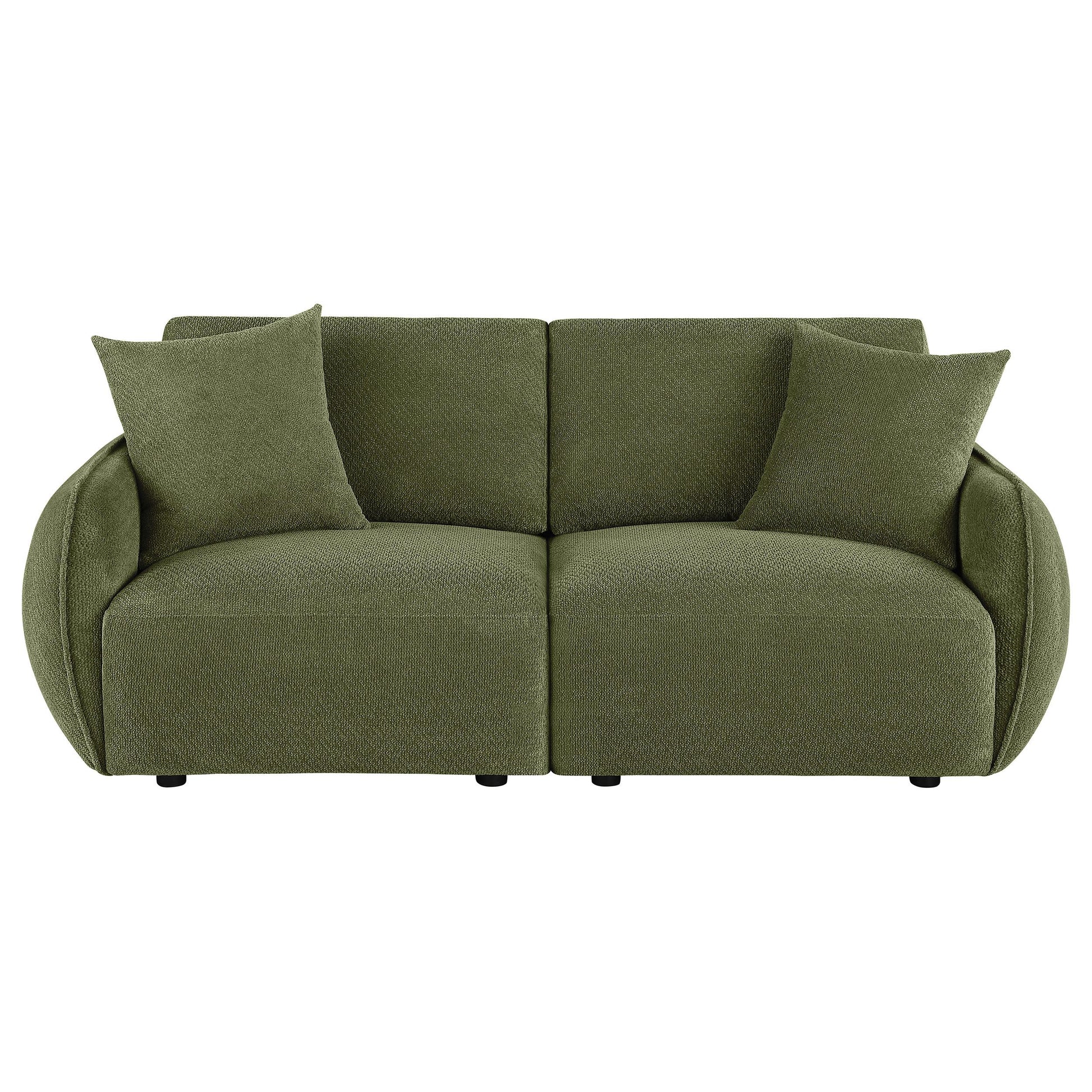  Coaster Furniture Elysia 551895-LOVE Chenille Upholstered Modular Lounge Loveseat - Green IMAGE 3