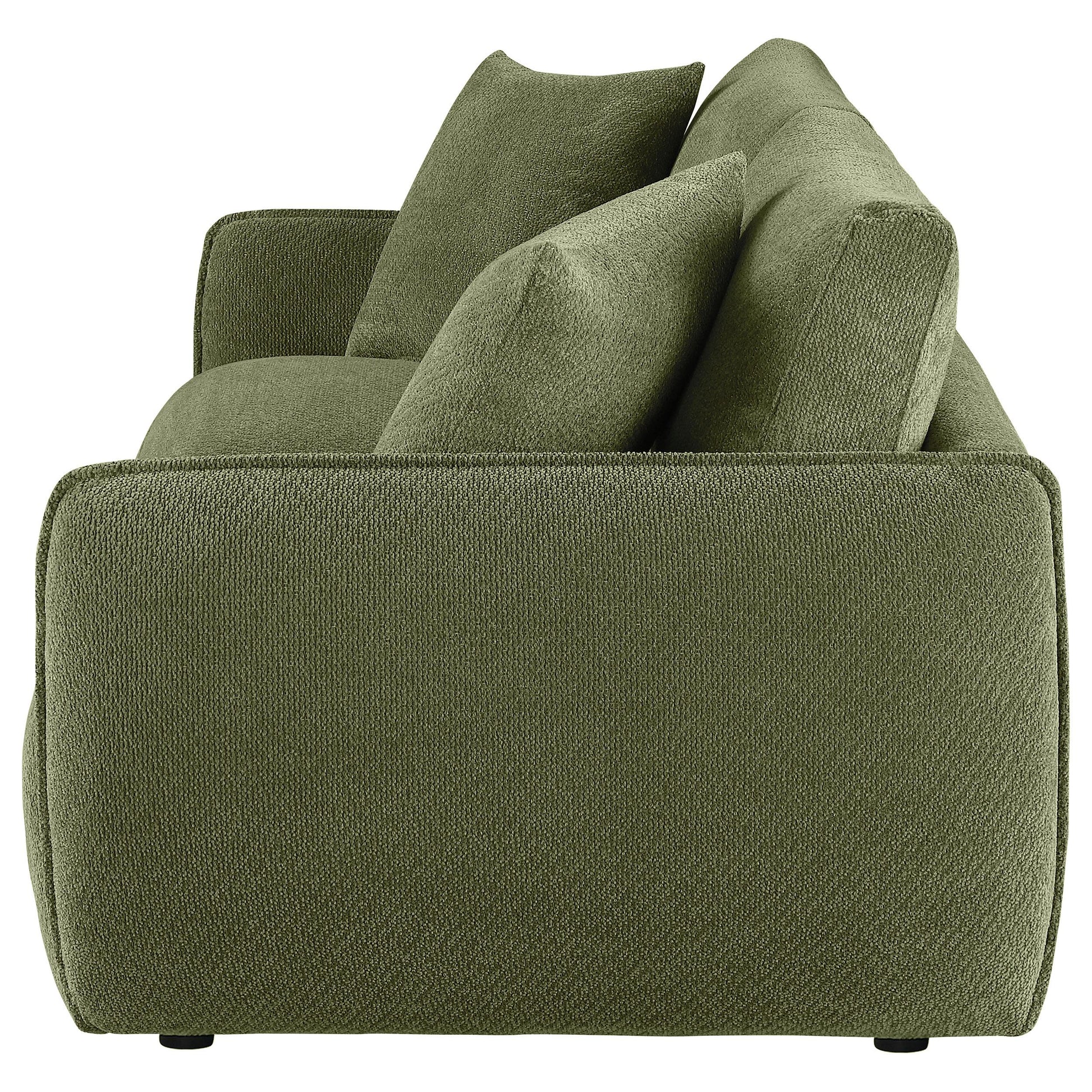  Coaster Furniture Elysia 551895-LOVE Chenille Upholstered Modular Lounge Loveseat - Green IMAGE 4