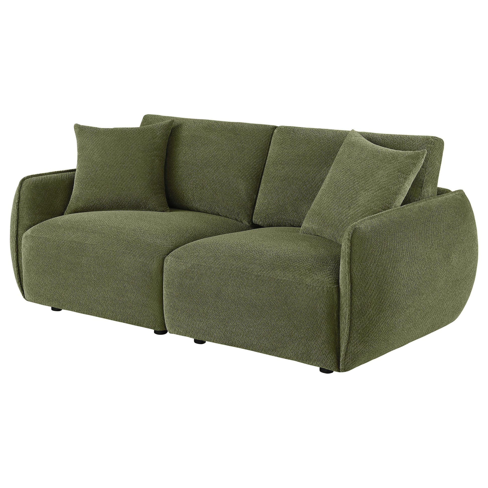  Coaster Furniture Elysia 551895-LOVE Chenille Upholstered Modular Lounge Loveseat - Green IMAGE 5