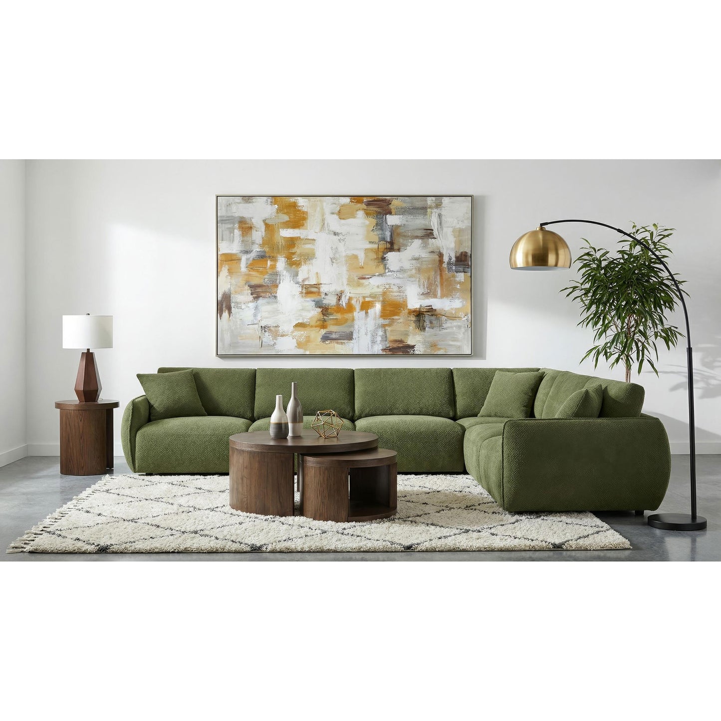  Coaster Furniture Elysia 551895-SET 6-piece Chenille Upholstered Modular Sectional Sofa - Green IMAGE 2