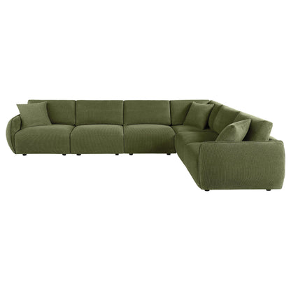  Coaster Furniture Elysia 551895-SET 6-piece Chenille Upholstered Modular Sectional Sofa - Green IMAGE 4