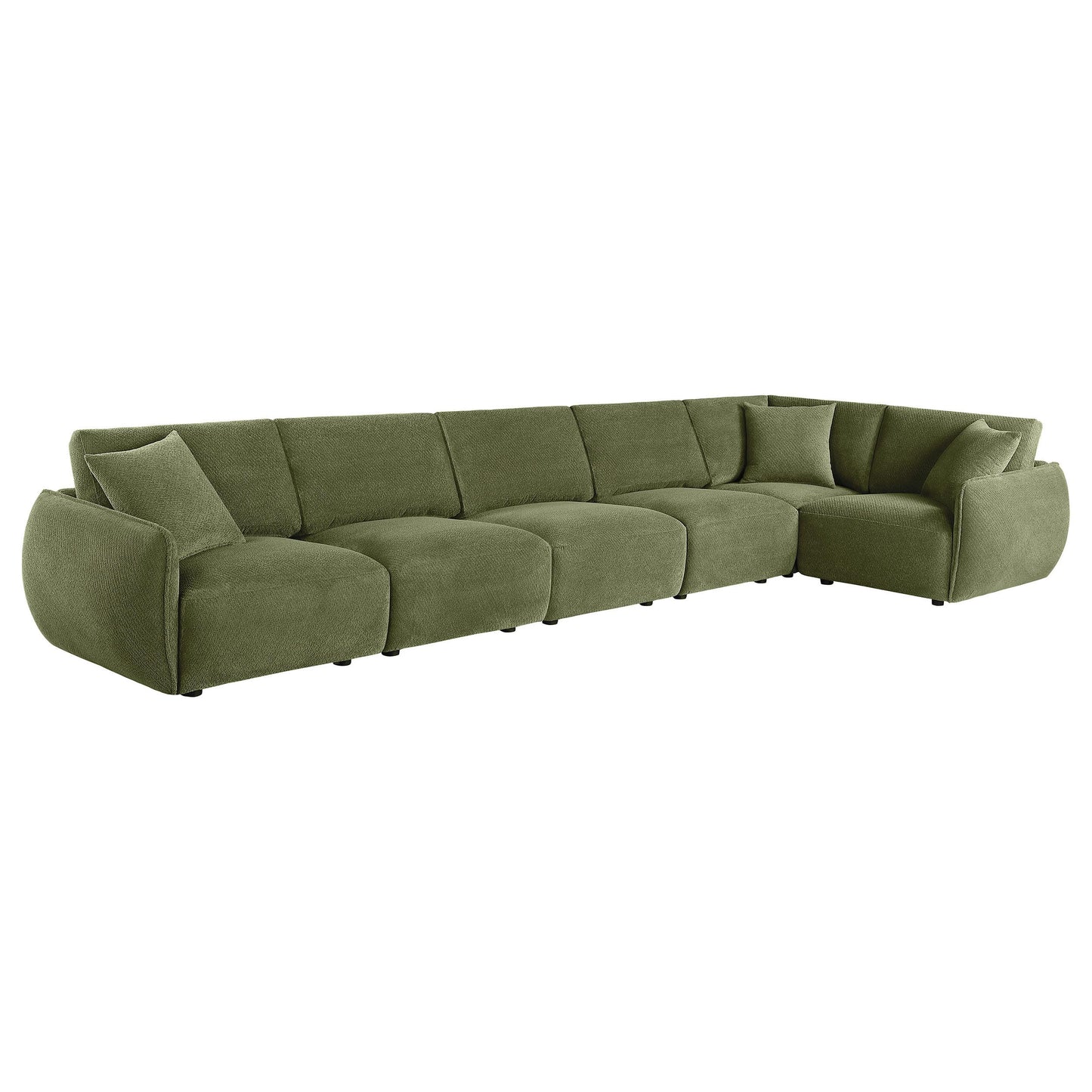  Coaster Furniture Elysia 551895-SET 6-piece Chenille Upholstered Modular Sectional Sofa - Green IMAGE 7