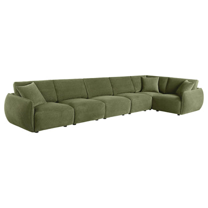  Coaster Furniture Elysia 551895-SET 6-piece Chenille Upholstered Modular Sectional Sofa - Green IMAGE 7