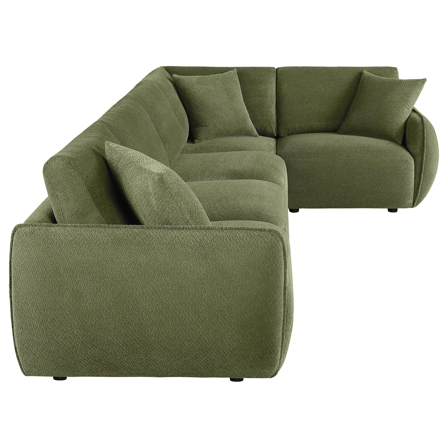  Coaster Furniture Elysia 551895-SETA 5-piece Chenille Upholstered Modular Sectional Sofa - Green IMAGE 4