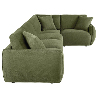  Coaster Furniture Elysia 551895-SETA 5-piece Chenille Upholstered Modular Sectional Sofa - Green IMAGE 4