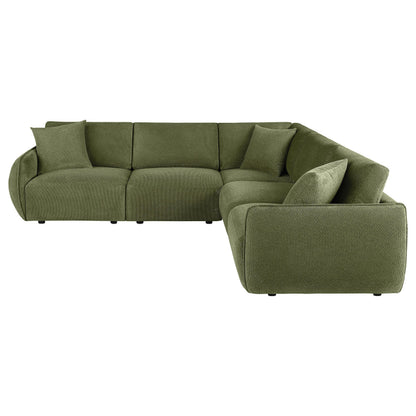  Coaster Furniture Elysia 551895-SETA 5-piece Chenille Upholstered Modular Sectional Sofa - Green IMAGE 6