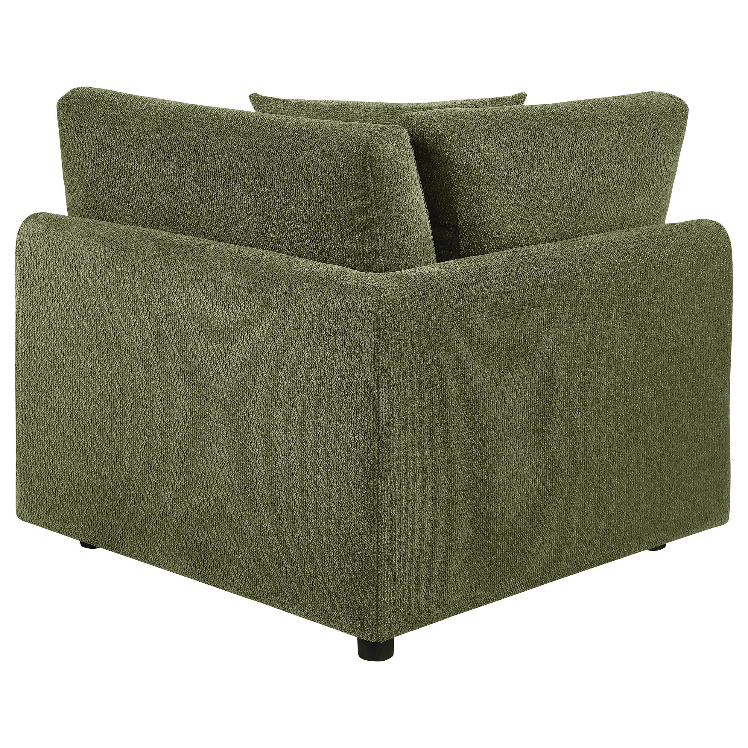  Coaster Furniture Elysia 551896 Chenille Upholstered Modular Corner Chair - Green IMAGE 1