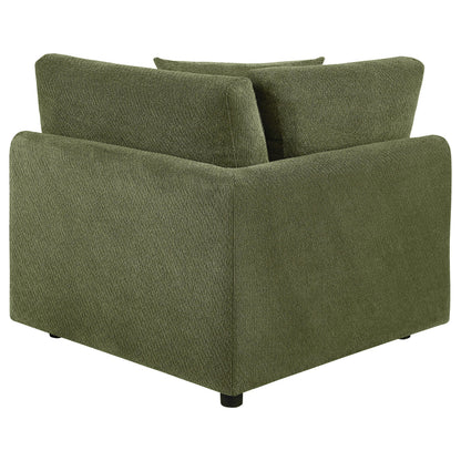  Coaster Furniture Elysia 551896 Chenille Upholstered Modular Corner Chair - Green IMAGE 1