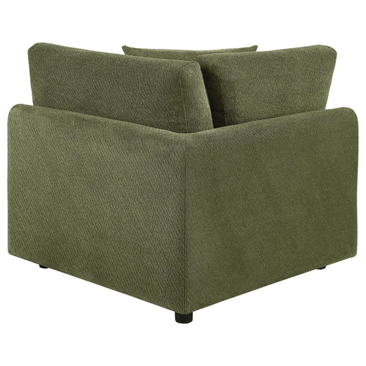  Coaster Furniture Elysia 551896 Chenille Upholstered Modular Corner Chair - Green IMAGE 1