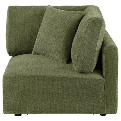  Coaster Furniture Elysia 551896 Chenille Upholstered Modular Corner Chair - Green IMAGE 2