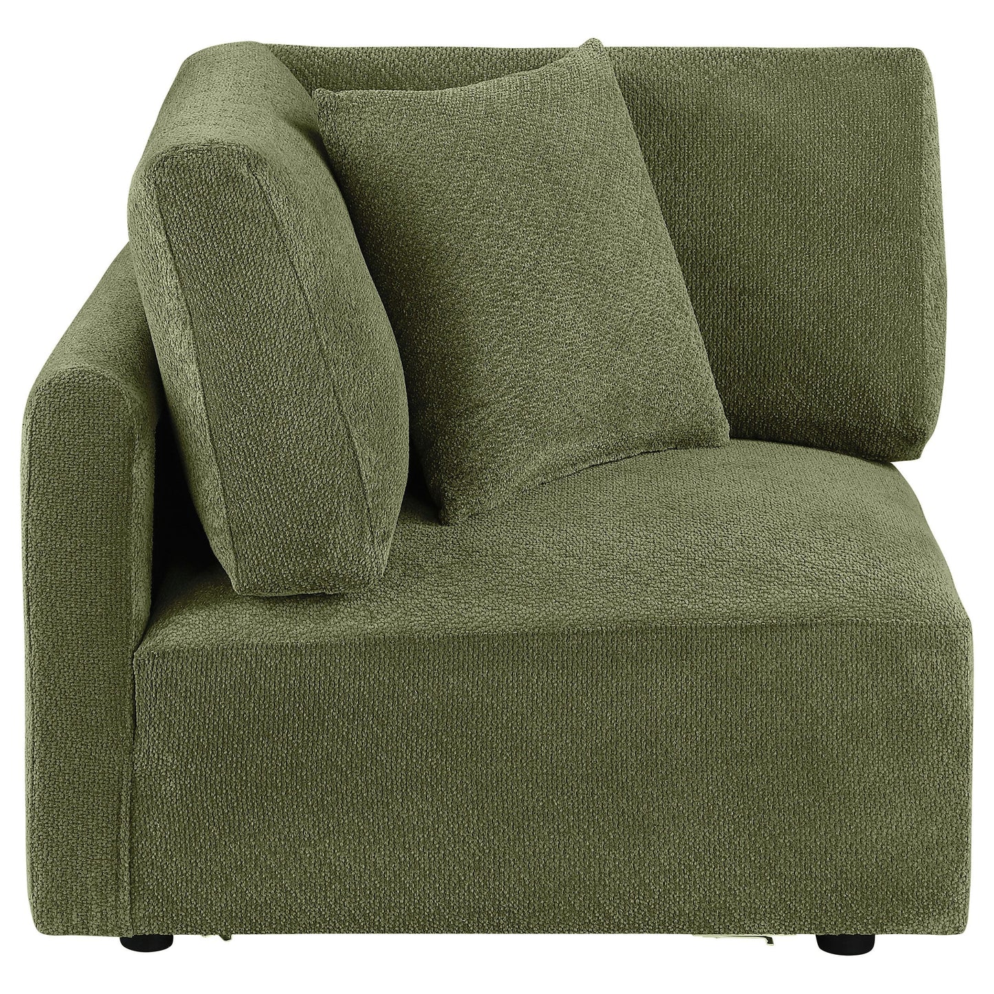  Coaster Furniture Elysia 551896 Chenille Upholstered Modular Corner Chair - Green IMAGE 3