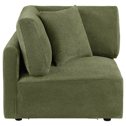  Coaster Furniture Elysia 551896 Chenille Upholstered Modular Corner Chair - Green IMAGE 3